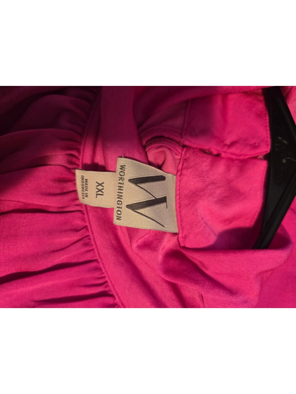 Worthington Women’s Hot Pink Halter Neck Tiered Ruffle MaxiDress (XXL) - Picture 7 of 7